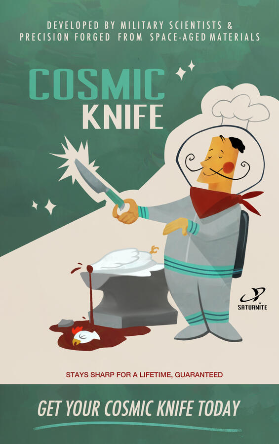 Saturnite Pack Creation - Cosmic Knife Poster Asset #2