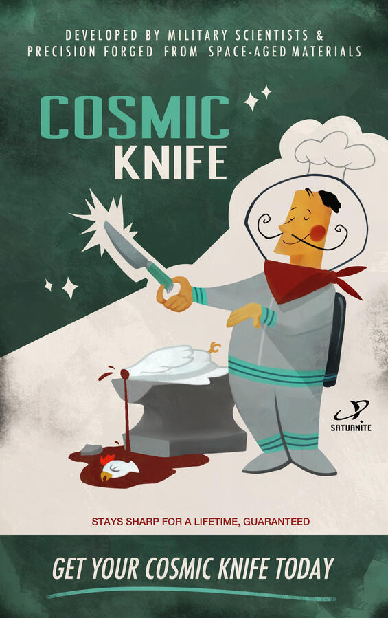 Saturnite Pack Creation - Cosmic Knife Poster Asset #1